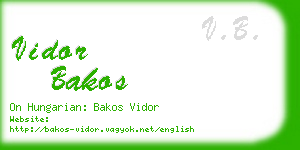 vidor bakos business card